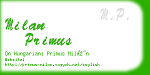 milan primus business card